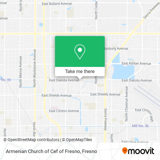Mapa de Armenian Church of Cef of Fresno