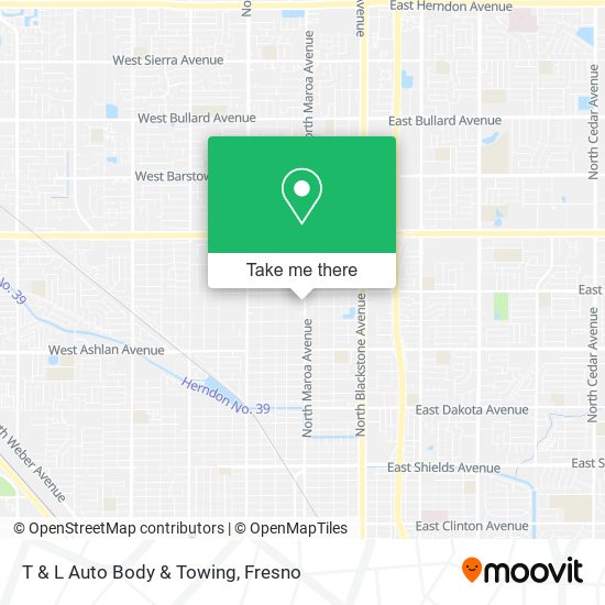 T & L Auto Body & Towing map