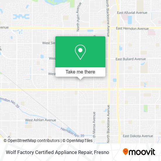 Wolf Factory Certified Appliance Repair map