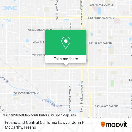 Fresno and Central California Lawyer John F McCarthy map