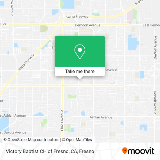Victory Baptist CH of Fresno, CA map