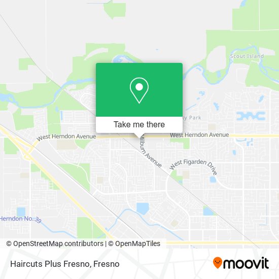 Haircuts Plus Fresno map