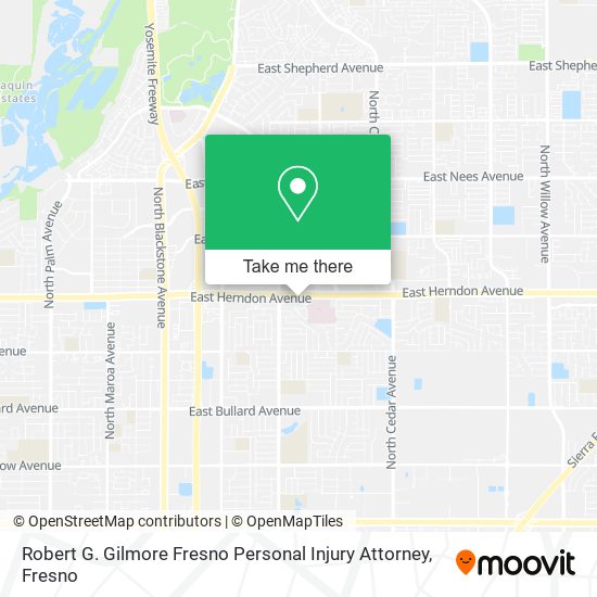 Robert G. Gilmore Fresno Personal Injury Attorney map