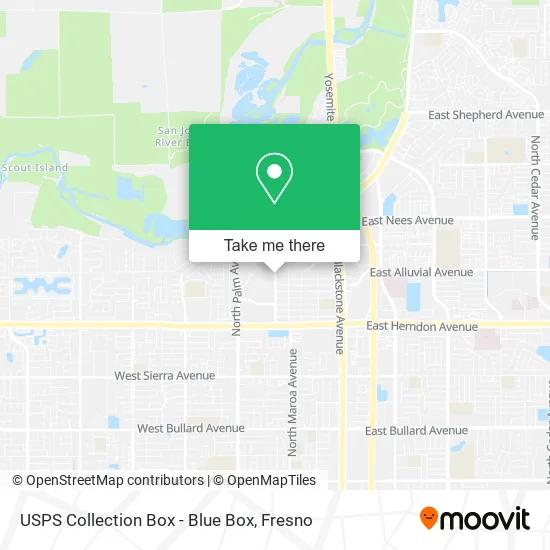 Mapa de USPS Collection Box - Blue Box