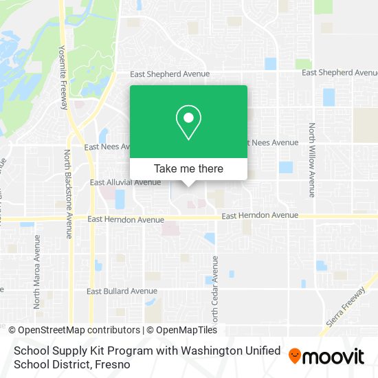School Supply Kit Program with Washington Unified School District map