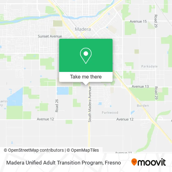 Madera Unified Adult Transition Program map