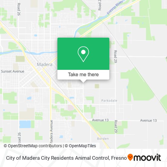 Mapa de City of Madera City Residents Animal Control