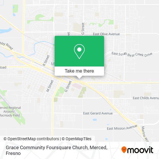 Grace Community Foursquare Church, Merced map