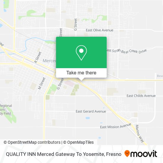 QUALITY INN Merced Gateway To Yosemite map