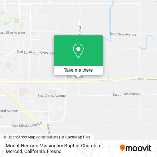 Mount Hermon Missionary Baptist Church of Merced, California map