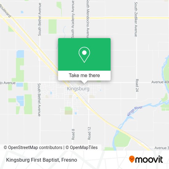 Kingsburg First Baptist map