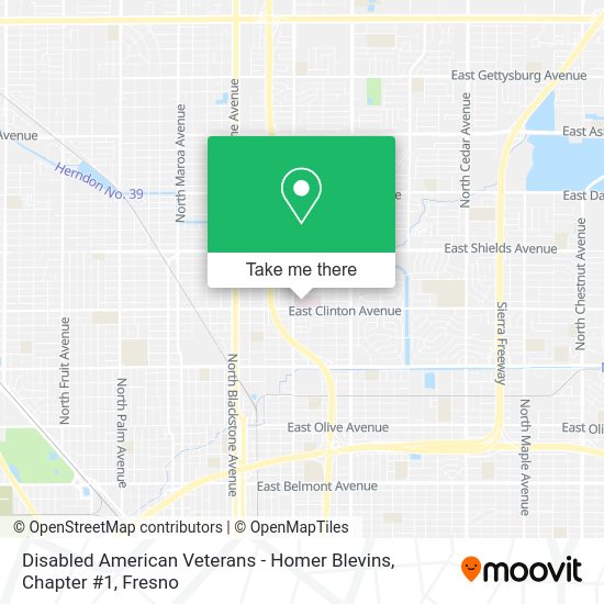 Disabled American Veterans - Homer Blevins, Chapter #1 map