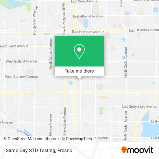 Same Day STD Testing map