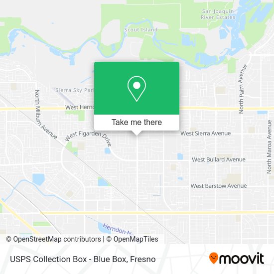 Mapa de USPS Collection Box - Blue Box