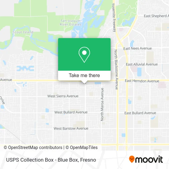 Mapa de USPS Collection Box - Blue Box