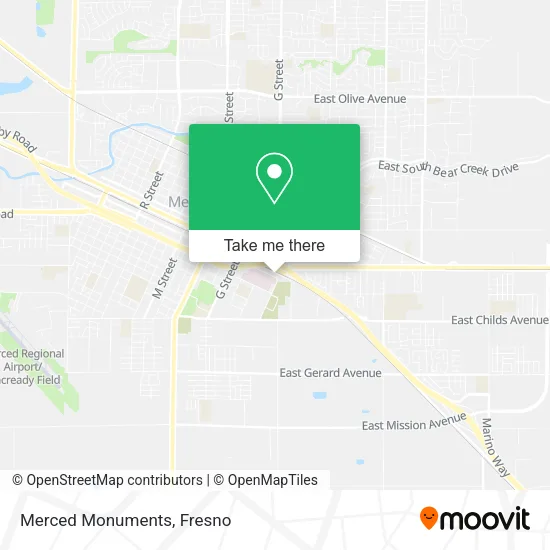 Merced Monuments map