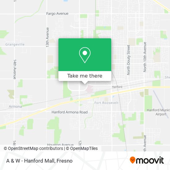A & W - Hanford Mall map