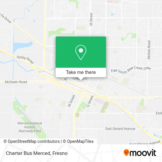 Charter Bus Merced map