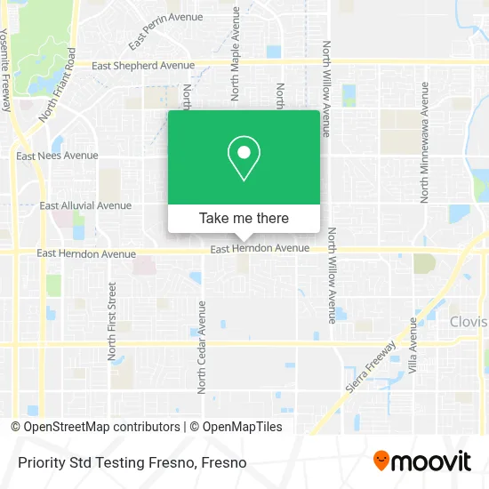 Priority Std Testing Fresno map