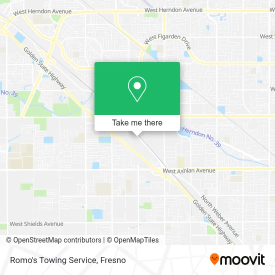 Romo's Towing Service map