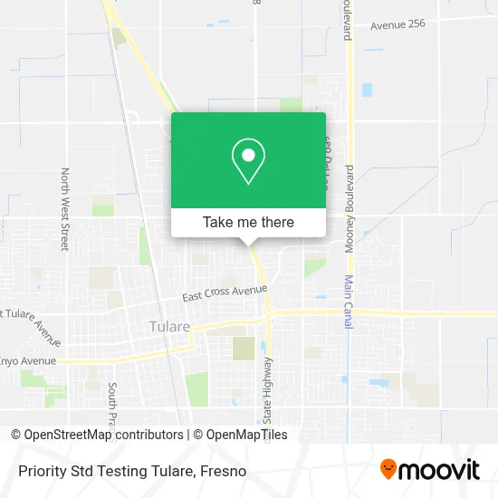 Priority Std Testing Tulare map