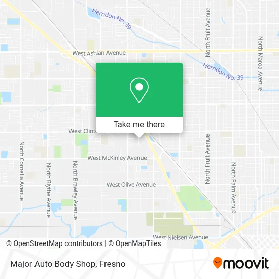 Major Auto Body Shop map