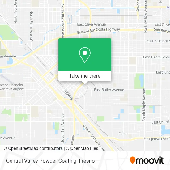 Central Valley Powder Coating map
