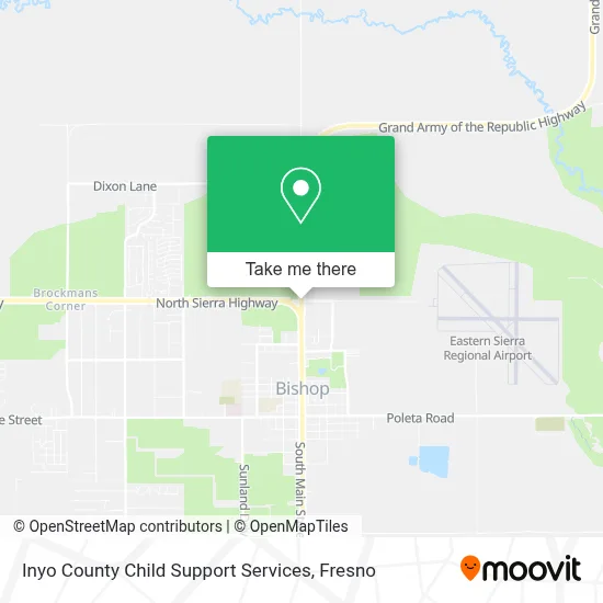 Inyo County Child Support Services map