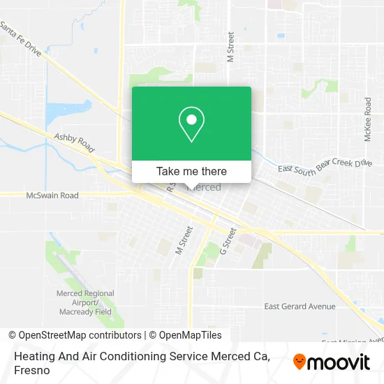 Heating And Air Conditioning Service Merced Ca map