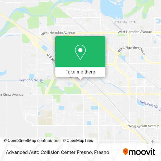 Advanced Auto Collision Center Fresno map