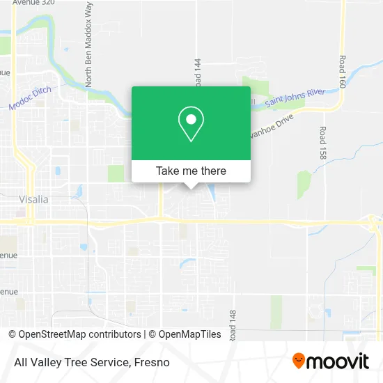 All Valley Tree Service map