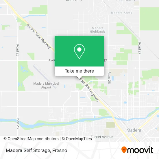 Madera Self Storage map