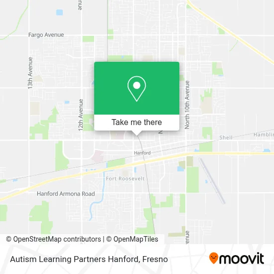 Autism Learning Partners Hanford map