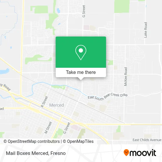 Mail Boxes Merced map