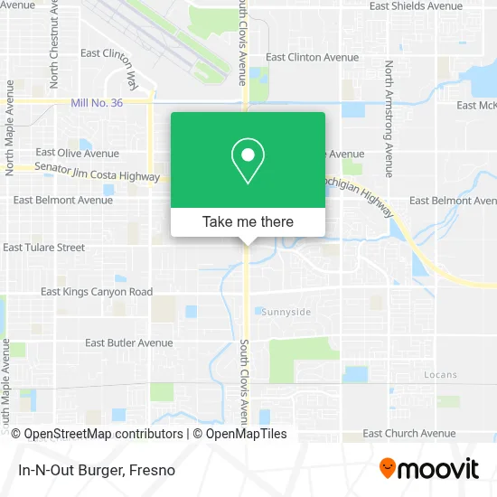 In-N-Out Burger map