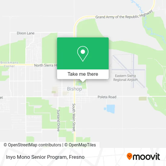 Inyo Mono Senior Program map