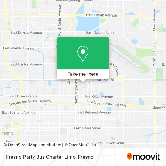 Fresno Party Bus Charter Limo map