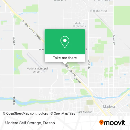 Madera Self Storage map