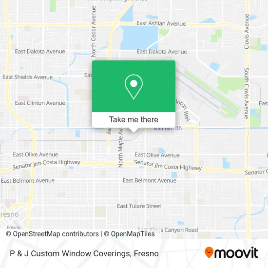 P & J Custom Window Coverings map