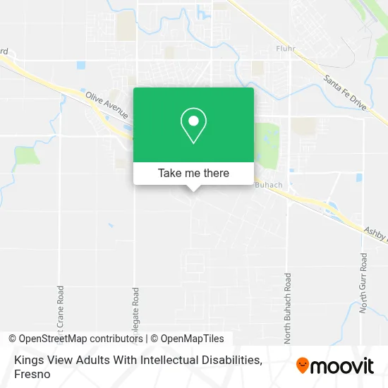 Kings View Adults With Intellectual Disabilities map