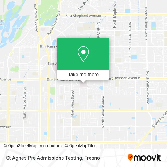 St Agnes Pre Admissions Testing map