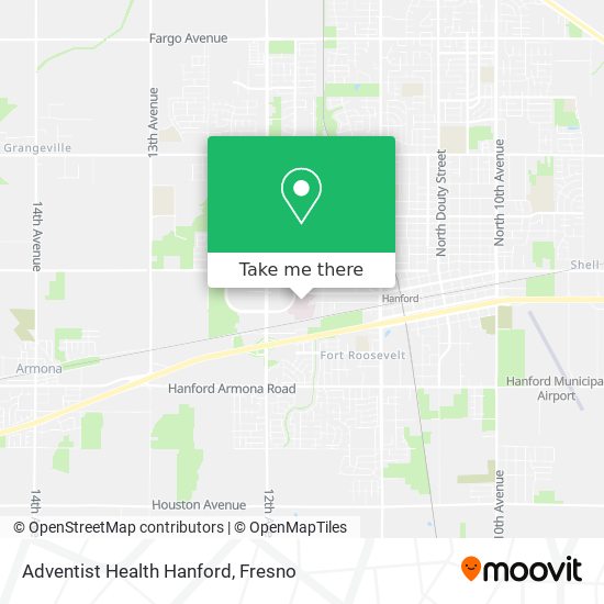 Adventist Health Hanford map
