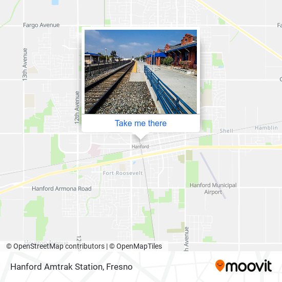 Hanford Amtrak Station map