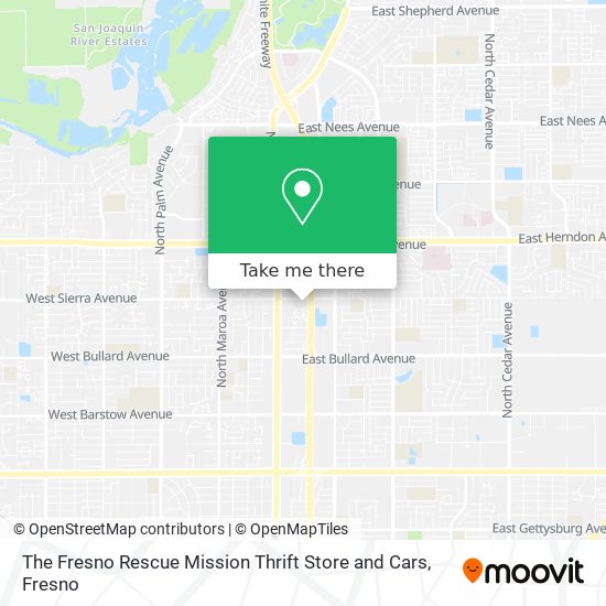 The Fresno Rescue Mission Thrift Store and Cars map