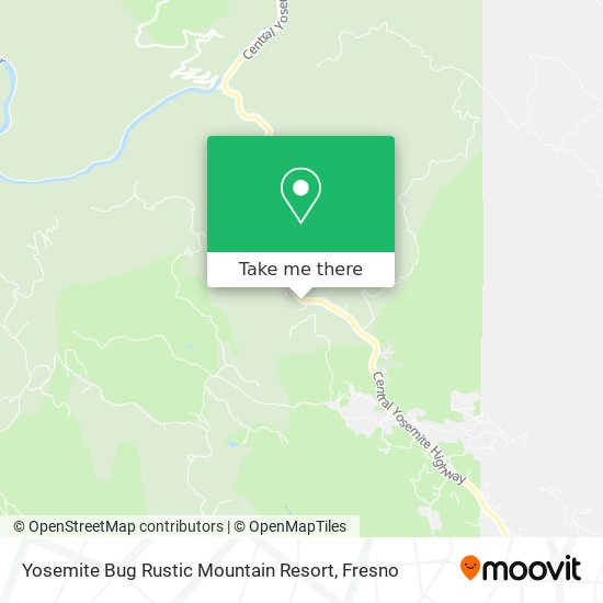 Mapa de Yosemite Bug Rustic Mountain Resort