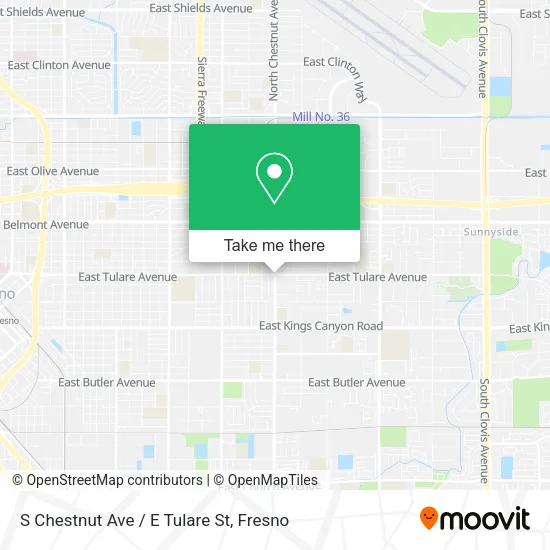 S Chestnut Ave / E Tulare St map