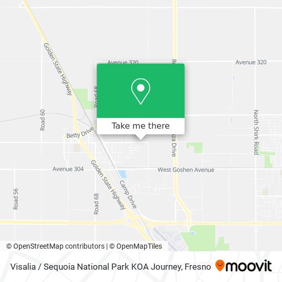 Visalia / Sequoia National Park KOA Journey map