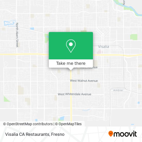 Visalia CA Restaurants map