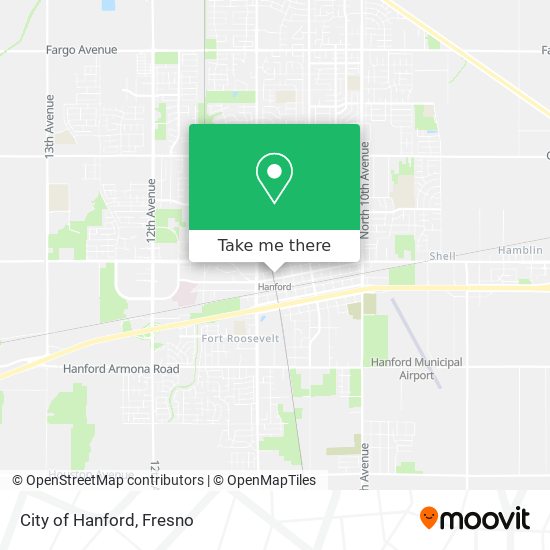 Mapa de City of Hanford