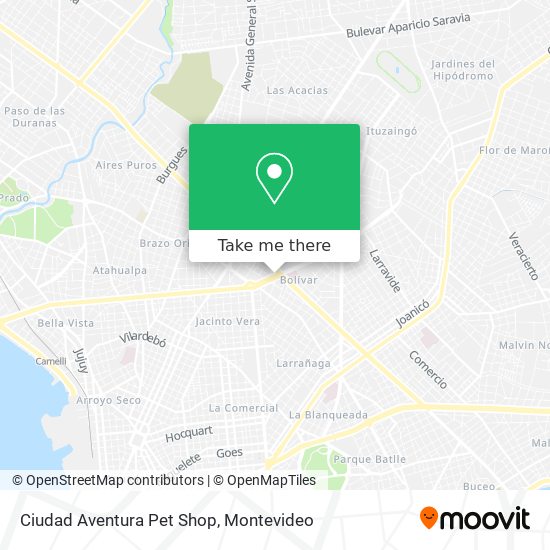 Ciudad Aventura Pet Shop map
